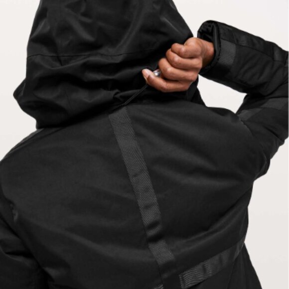 Lululemon Out In The Elements Parka Women’s 4 Black Hooded Long Jacket No INNER - Picture 3 of 15